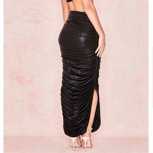 House of CB ruched ‘Yuli’ Midi Skirt